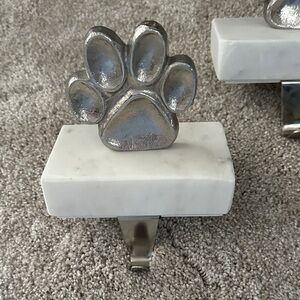 Silver Paw Print Stocking Holder